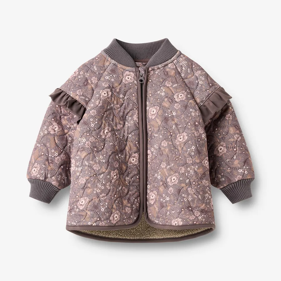 wheat-ellas-thermojacke-baby-purple-stone-flowers-recycelt image 1