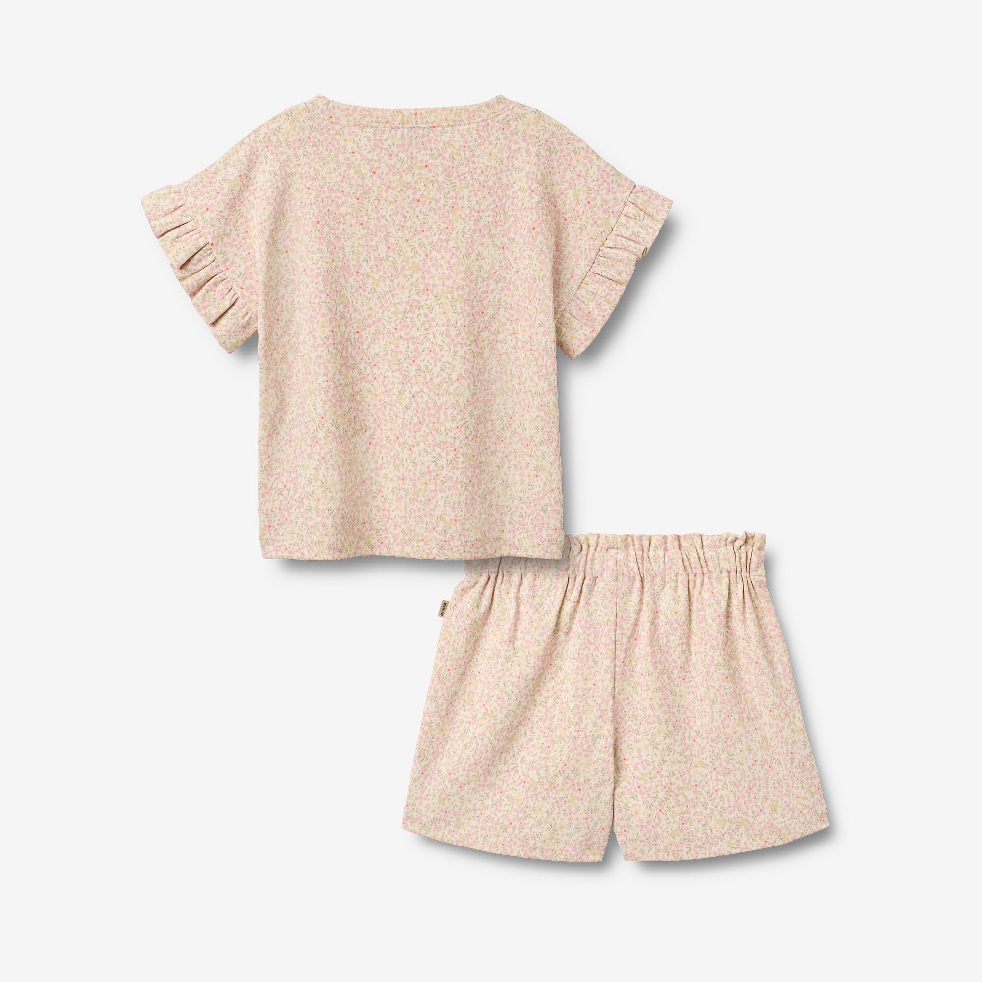 wheat-ally-t-shirt-shorts-set-coral-flowers-bio-98-152 image 2