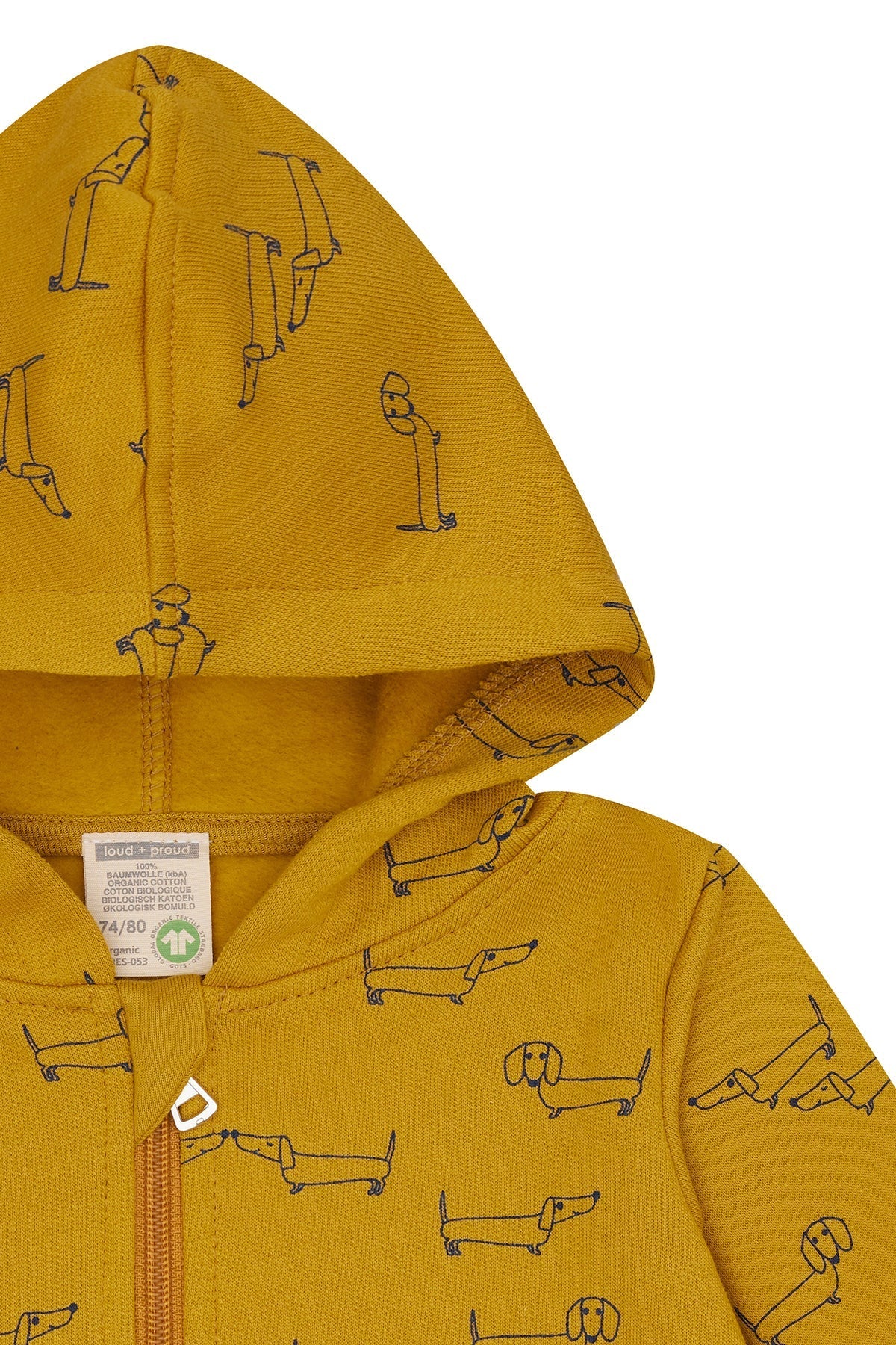 loud-proud-classics-sweatjacke-kapuze-curry-dackel image 3