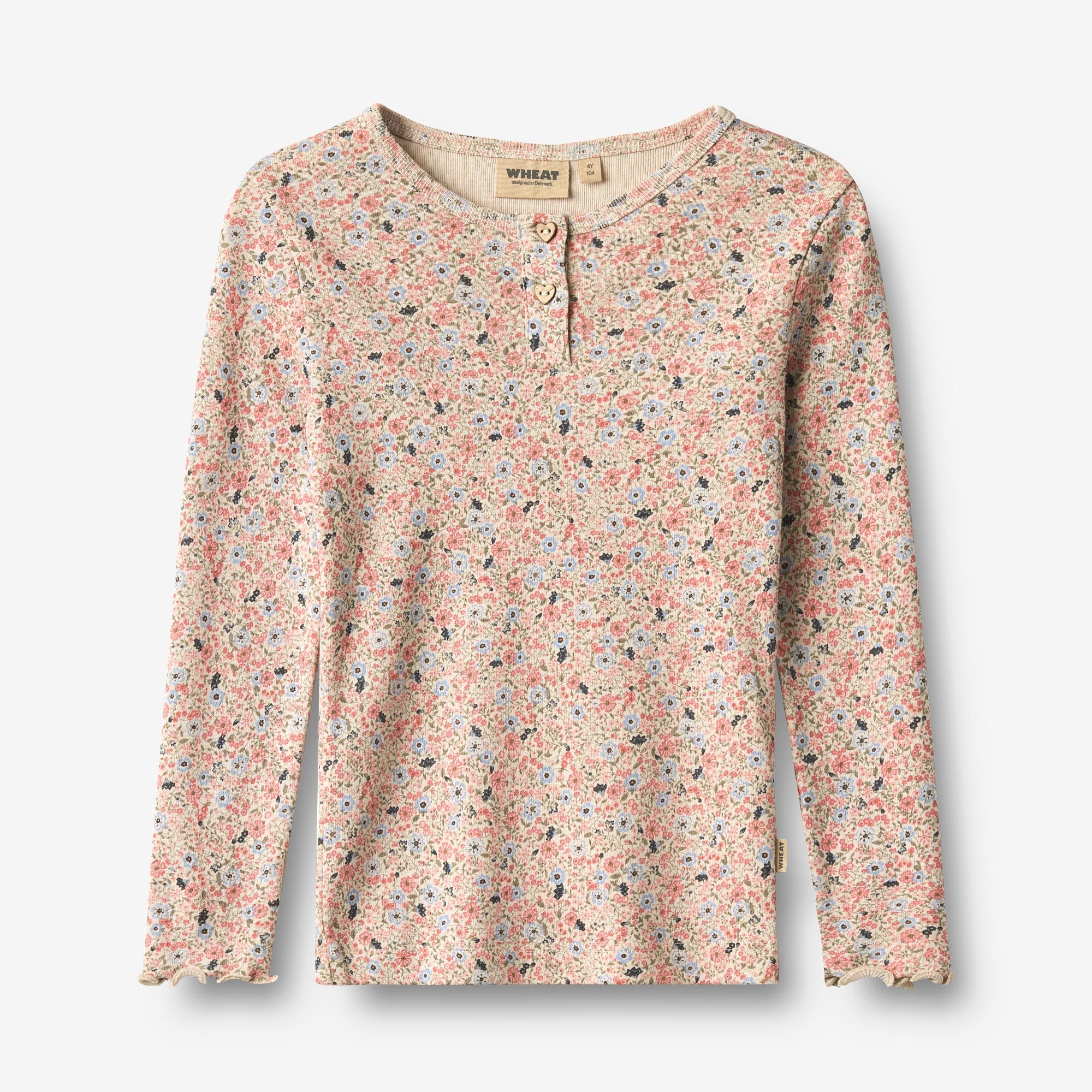 wheat-eja-langarmshirt-grey-cloud-flowers-bio-baumwolle image 1