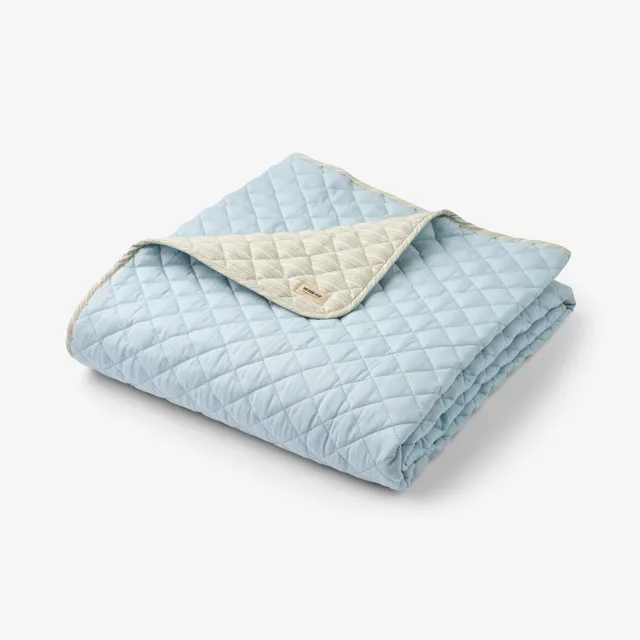 wheat-accessories-quilt-blanket-steppdecke-blue-ocean-stripe-bio-baumwolle image 1