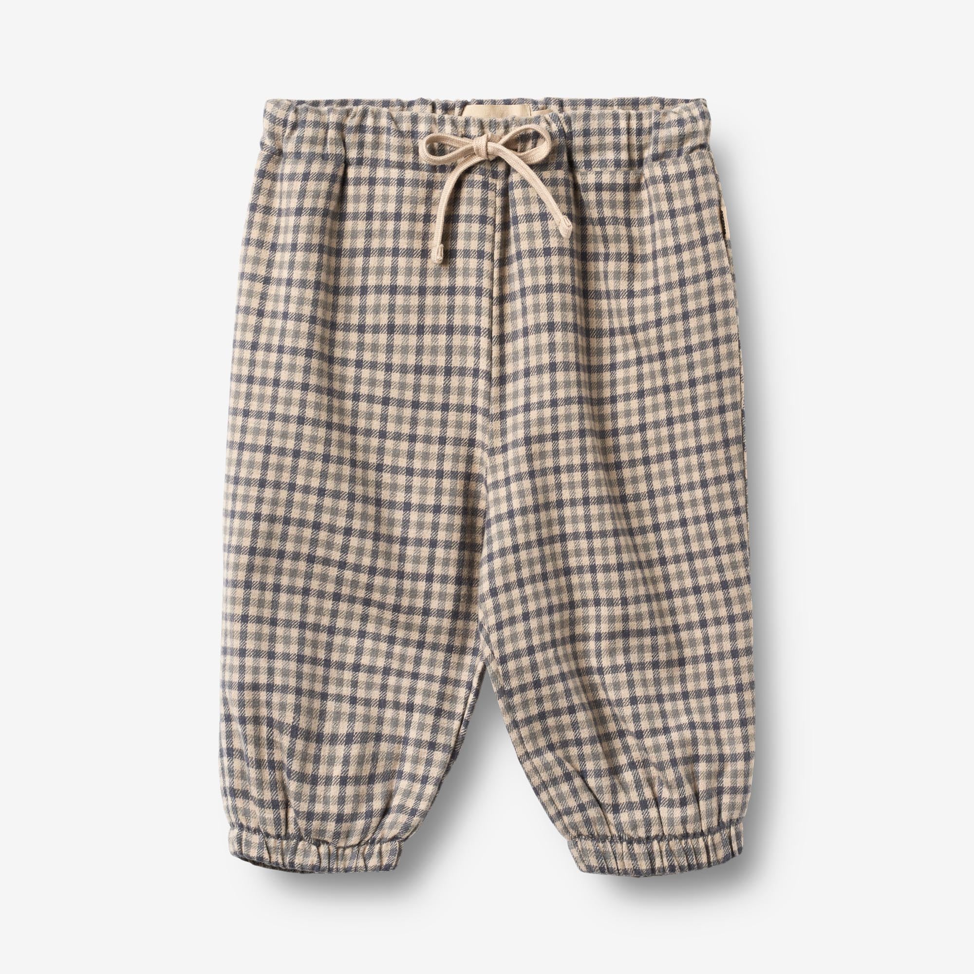 wheat-blake-hose-gef-ttert-babyhose-blue-check-bio-baumwolle image 1