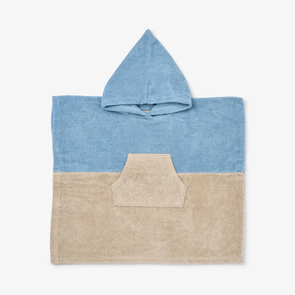 wheat-terry-poncho-lille-badeponcho-blue-summer-bio image 1