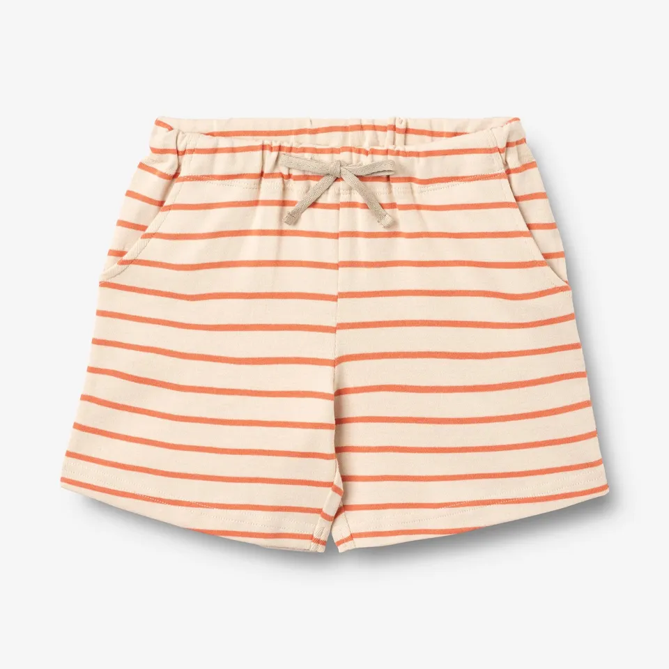 wheat-kalle-jersey-shorts-orange-stripe-kinder-bio image 1