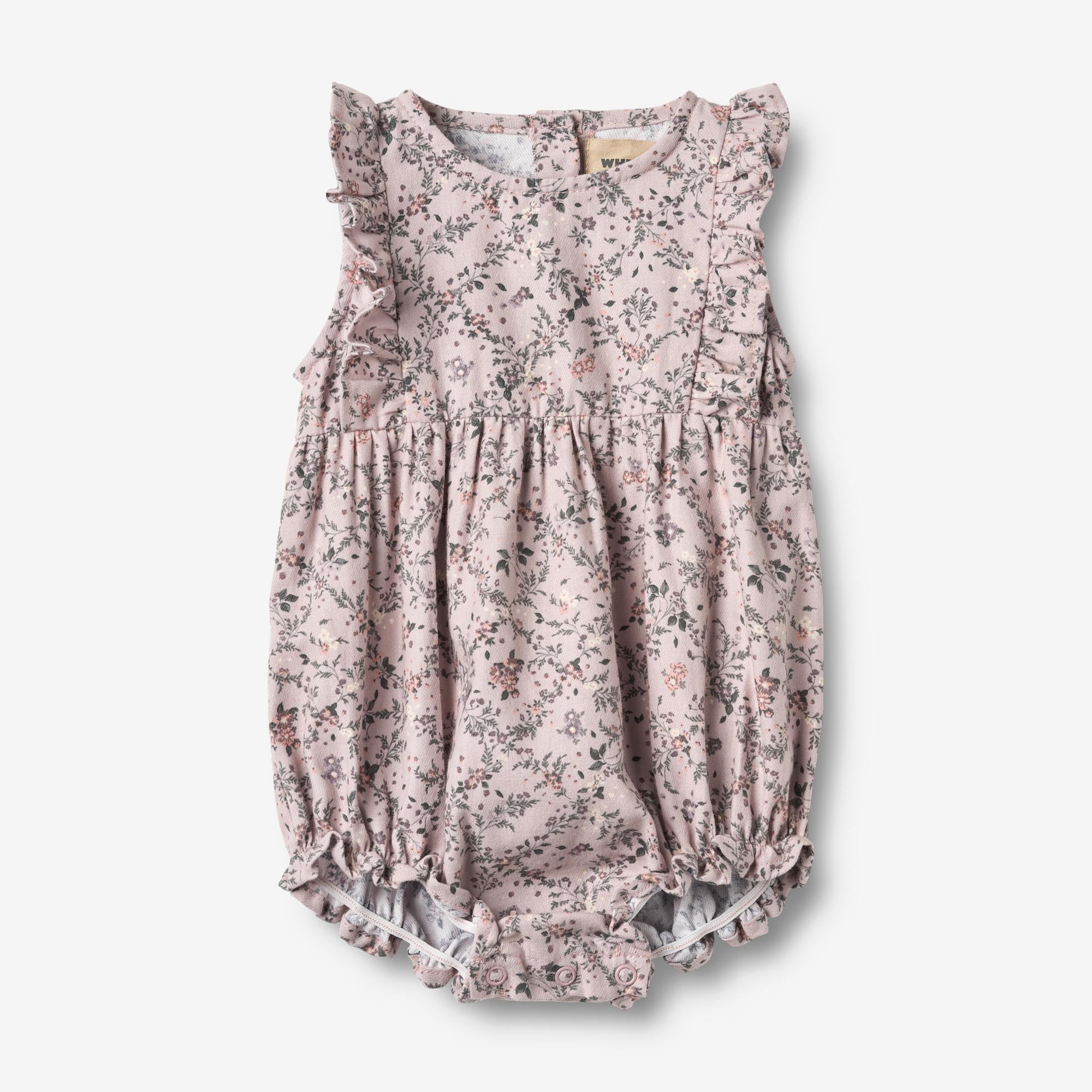 wheat-emmaline-romper-lilac-checked-flowers-baby image 1