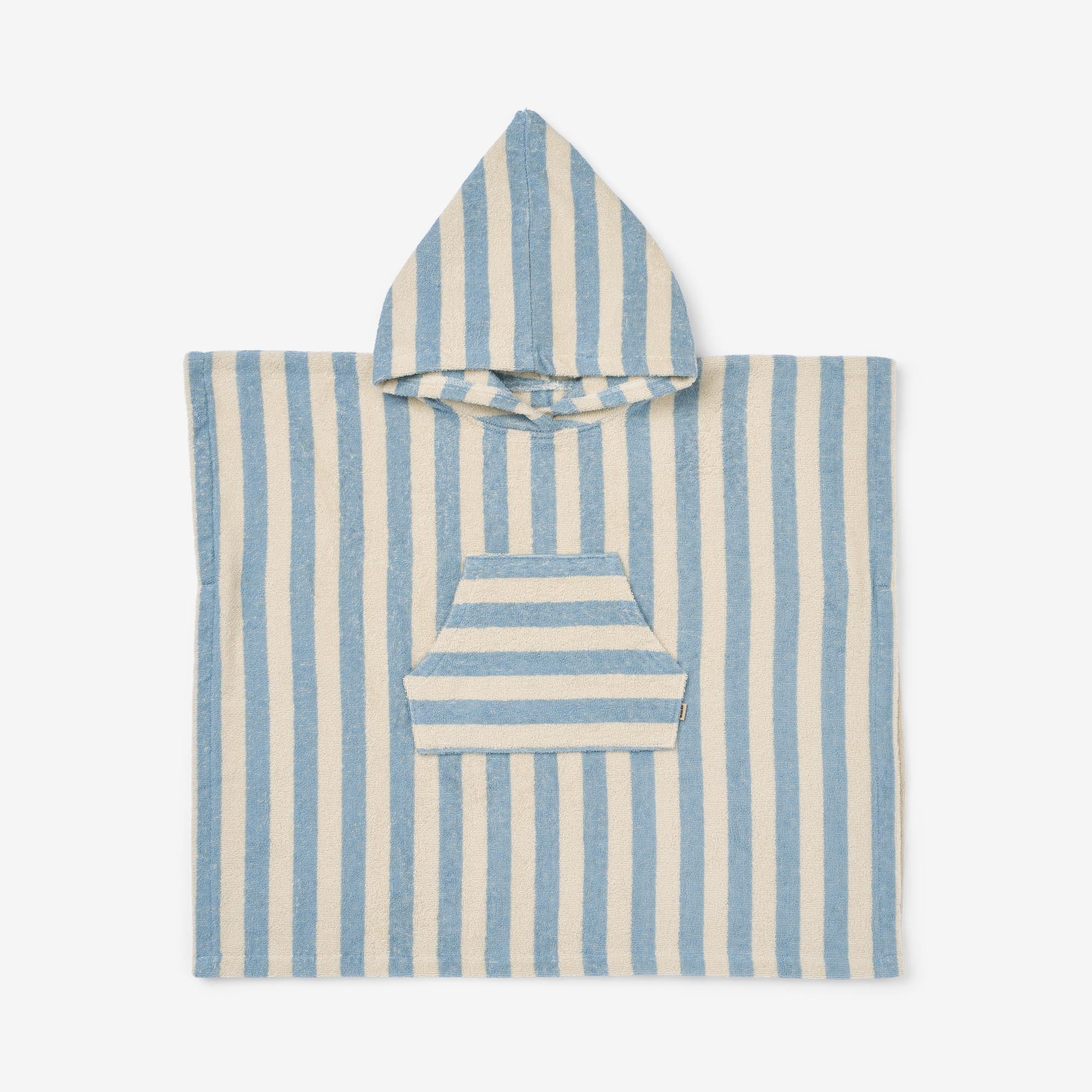 wheat-lille-badeponcho-kinder-blue-swim-stripe-bio-baumwolle image 1