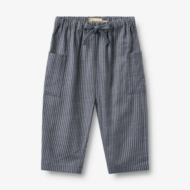 wheat-arne-hose-baby-greyblue-slub-stripe-bio-baumwolle image 1