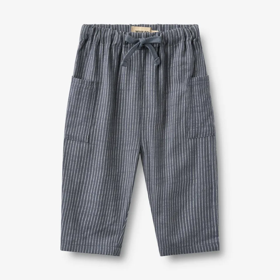 wheat-arne-hose-baby-greyblue-slub-stripe-bio-baumwolle image 1