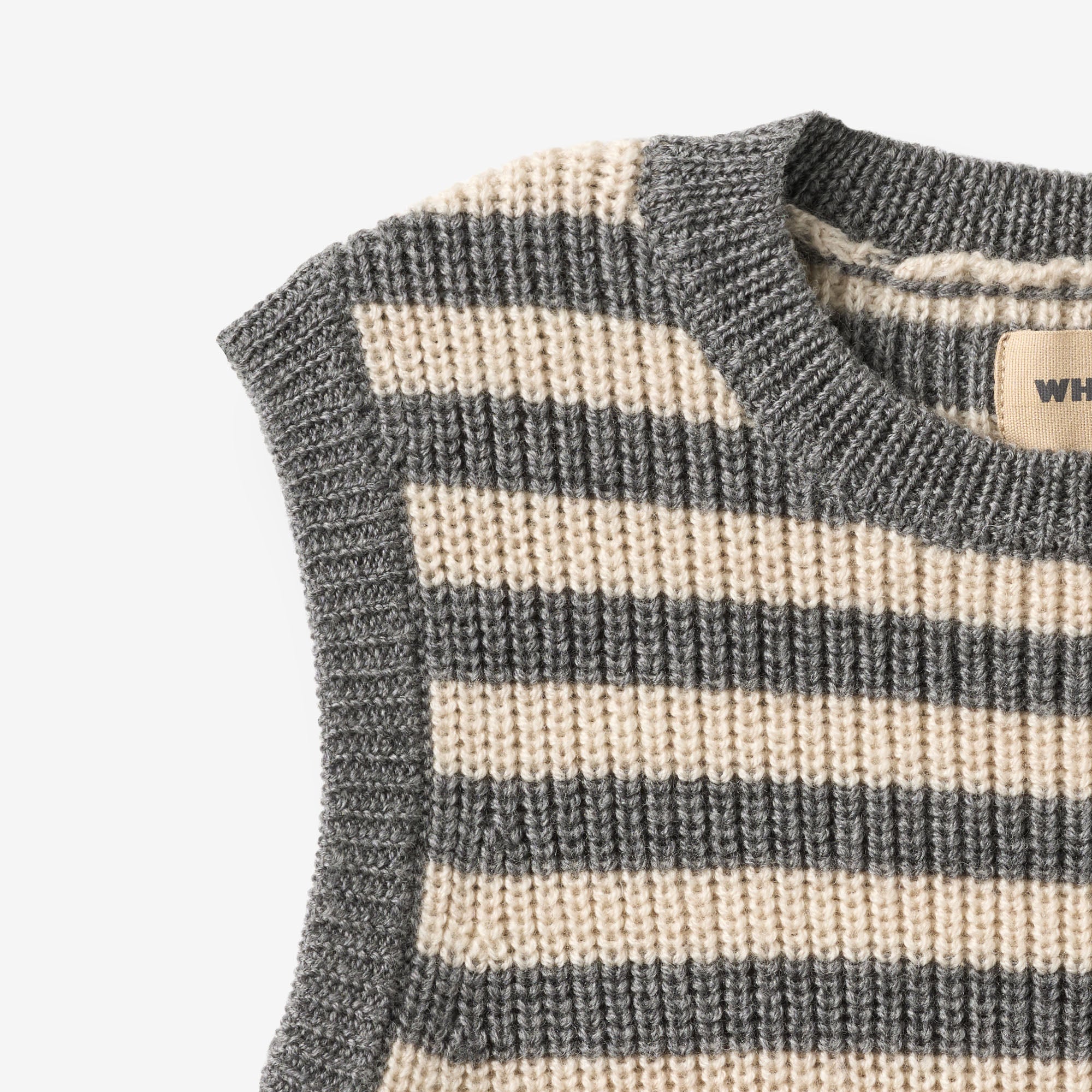 wheat-ruby-strickweste-grey-stripe-merinowolle-baby image 3