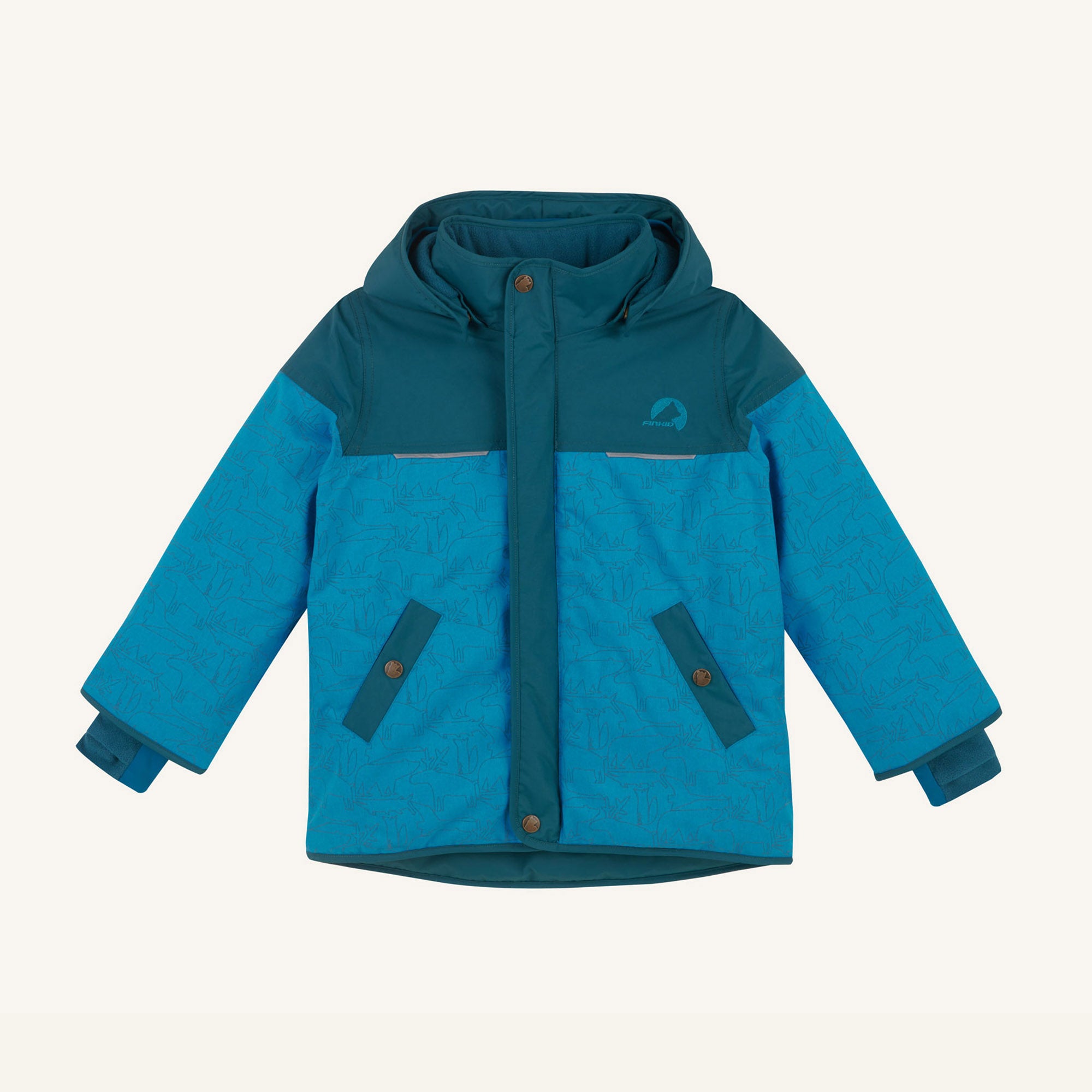 finkid-husky-koira-ice-winterparka-kinder-real-teal-navy-wasserdicht image 4