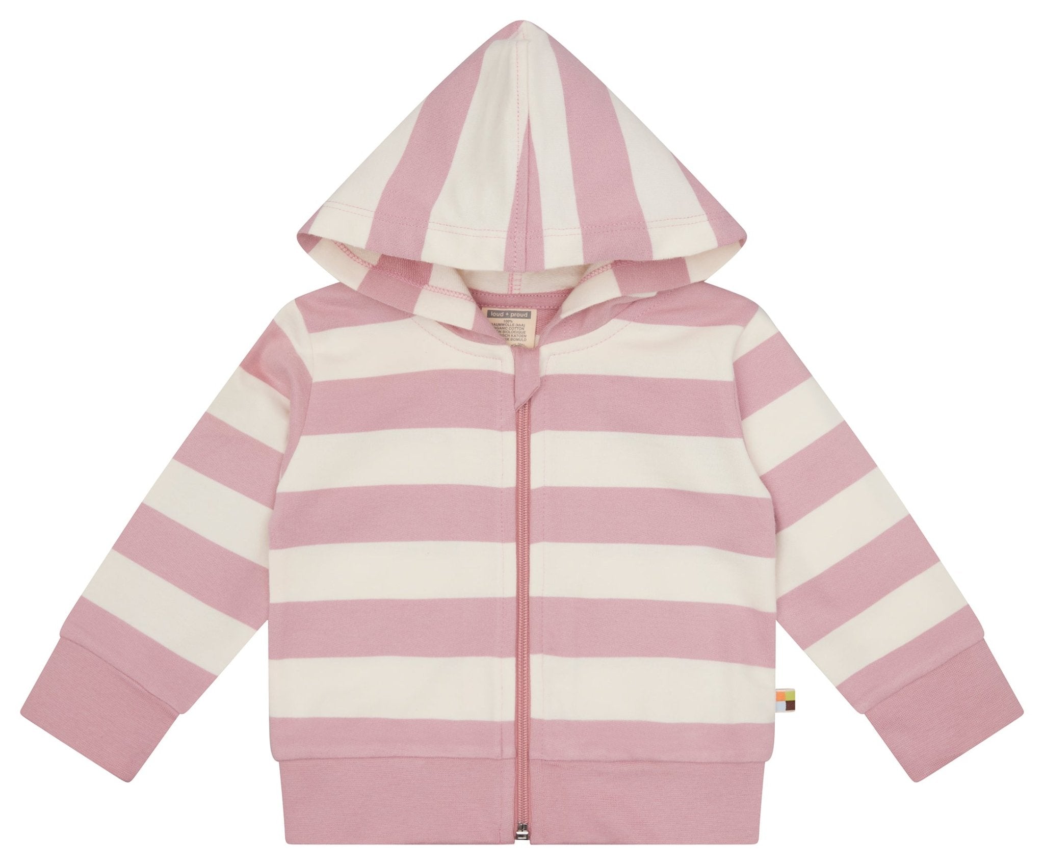 loud-proud-classics-sweatjacke-blockstreifen-aster-kapuze image 1