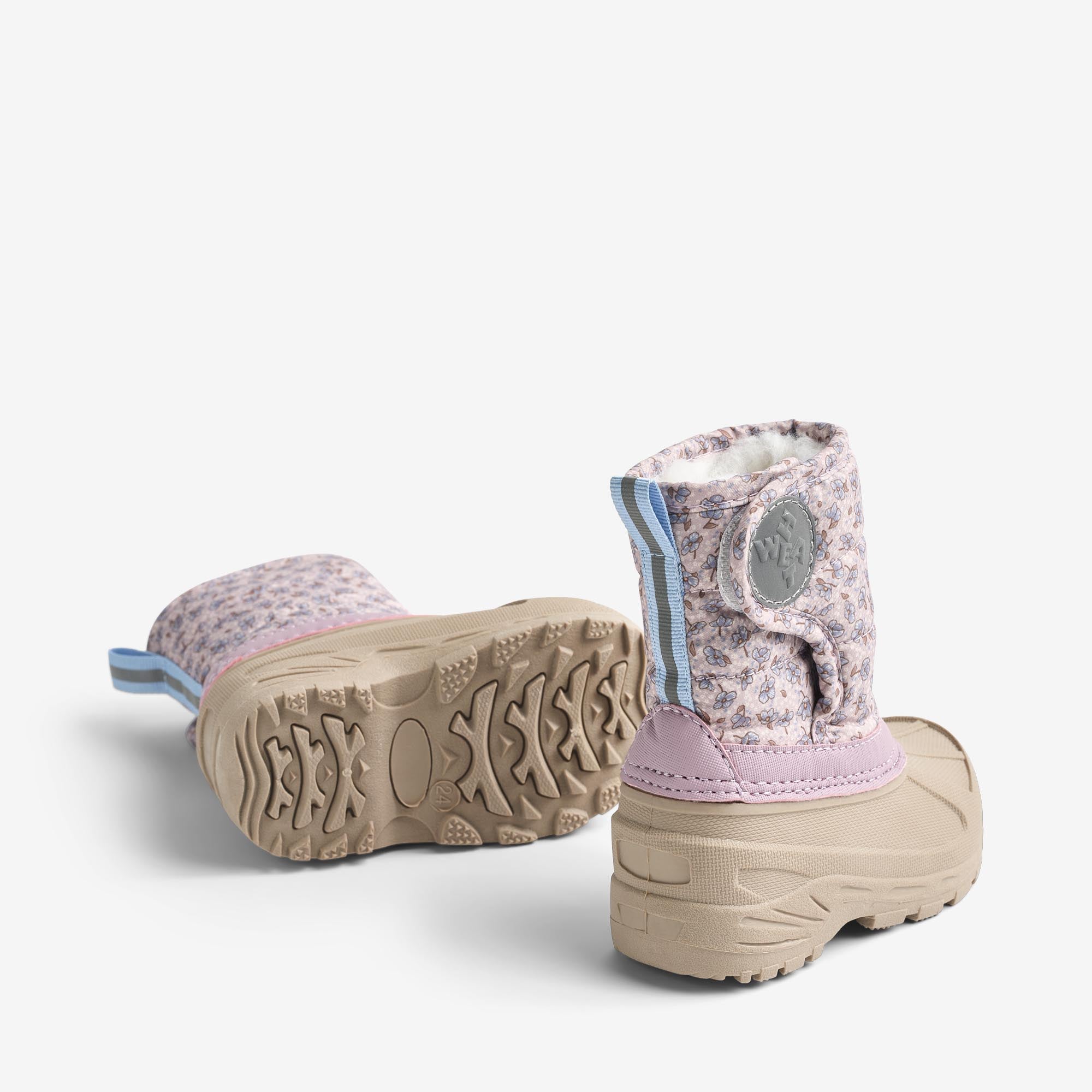 wheat-winty-winterstiefel-lilac-blue-flowers-wollfutter-24-35 image 2