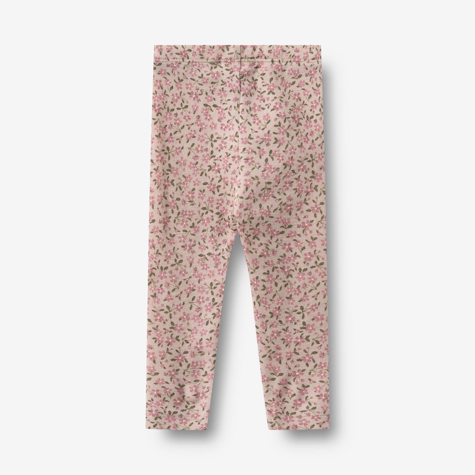 wheat-wool-leggings-agi-babylegging-pale-lilac-flowers-merino image 2