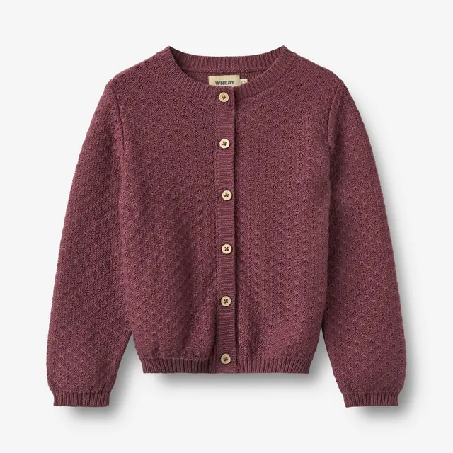 wheat-magnella-strickjacke-eggplant-m-dchen-bio-cardigan image 1