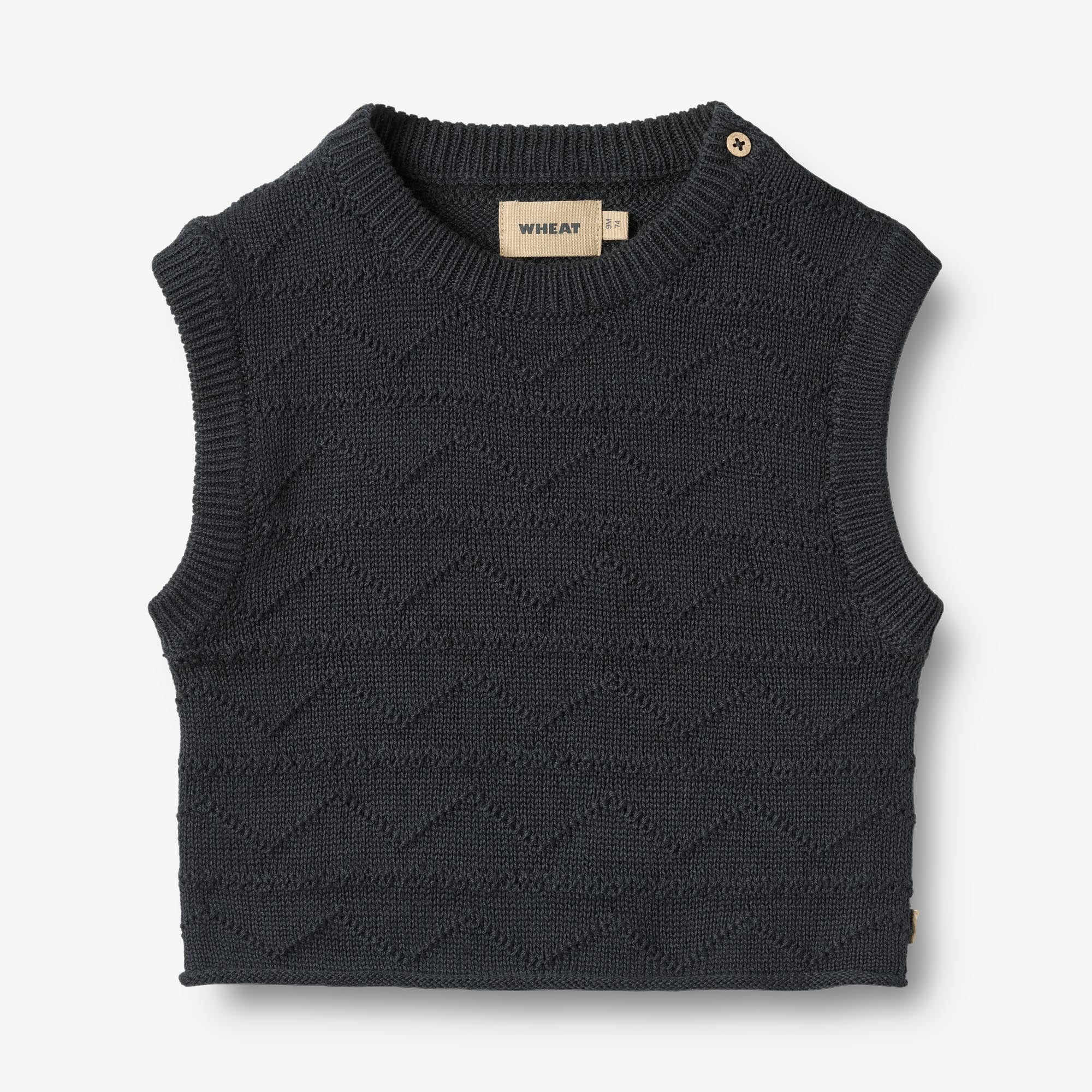 wheat-bobby-strickweste-navy-bio-baumwolle-baby image 1