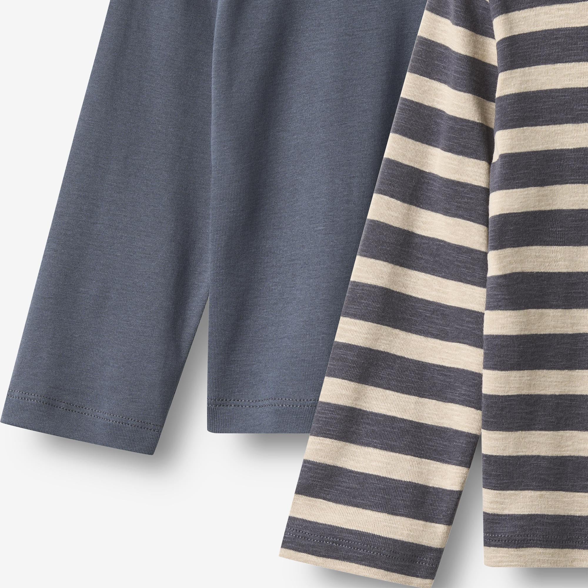 wheat-milo-t-shirt-l-s-2er-greyblue-stripe-bio image 3