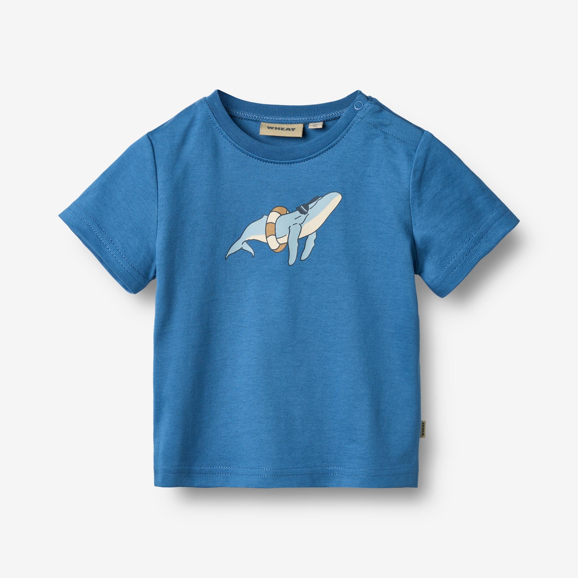 wheat-t-shirt-walter-kurzarmshirt-blue-bio-baumwolle image 1