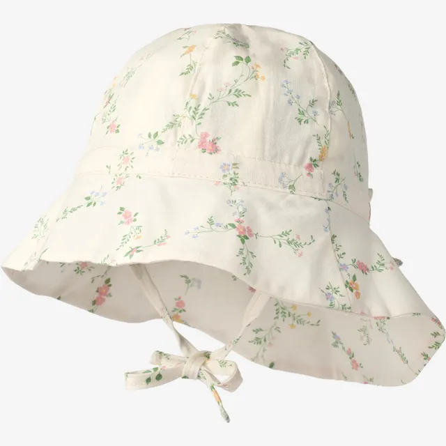 wheat-chloe-sunhat-sonnenhut-ivory-checked-flowers image 1
