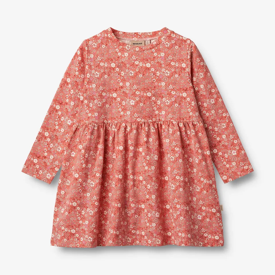 wheat-sessa-jerseykleid-coral-flowers-langarm image 1