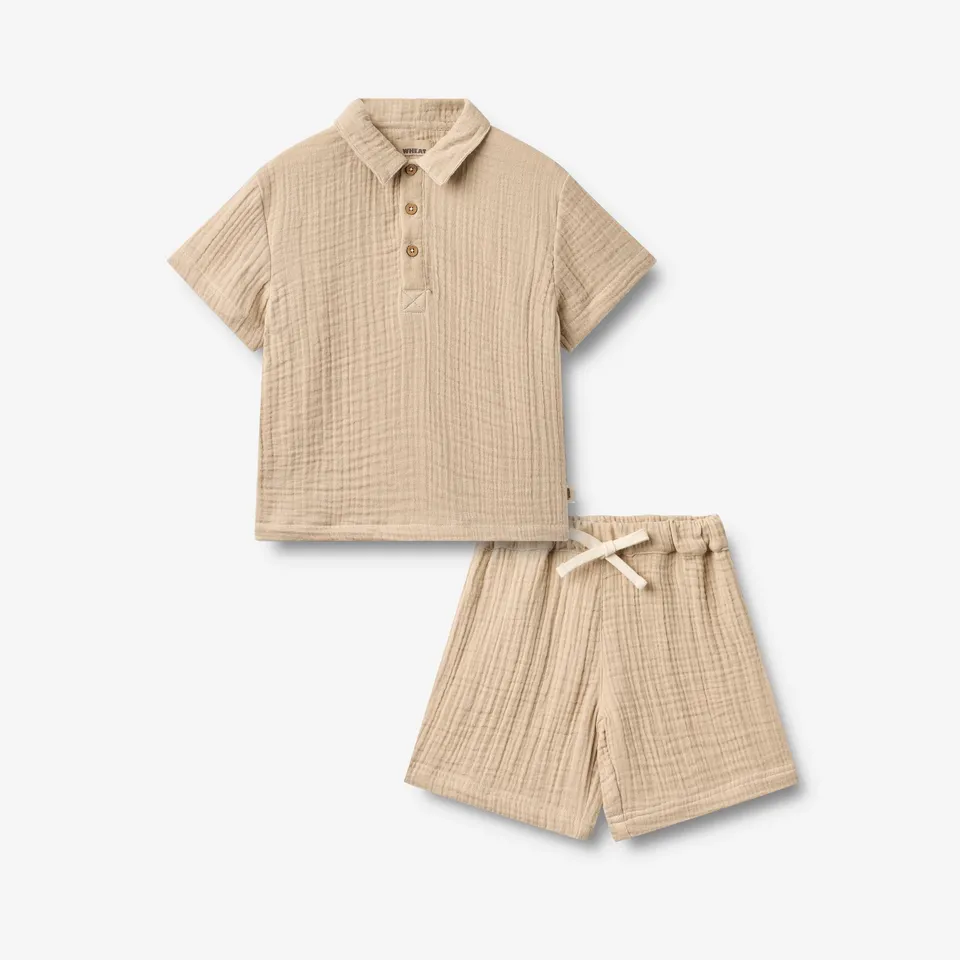 wheat-svend-set-shirt-shorts-warm-sand-bio-gr-110 image 1