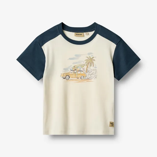 wheat-vincent-t-shirt-ivory-kinder-shirt-bio-baumwolle-print image 1