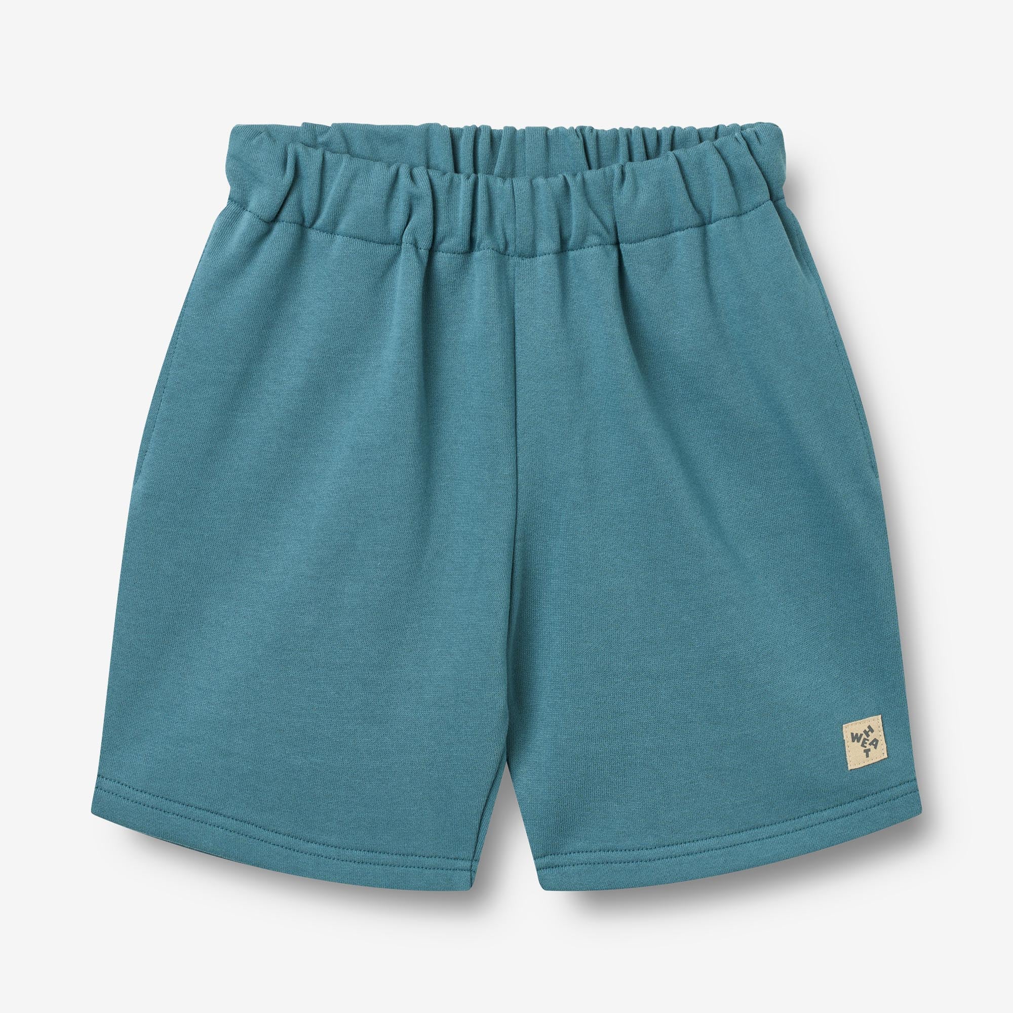 wheat-aksel-sweat-shorts-blue-teal-bio-baumwolle image 1