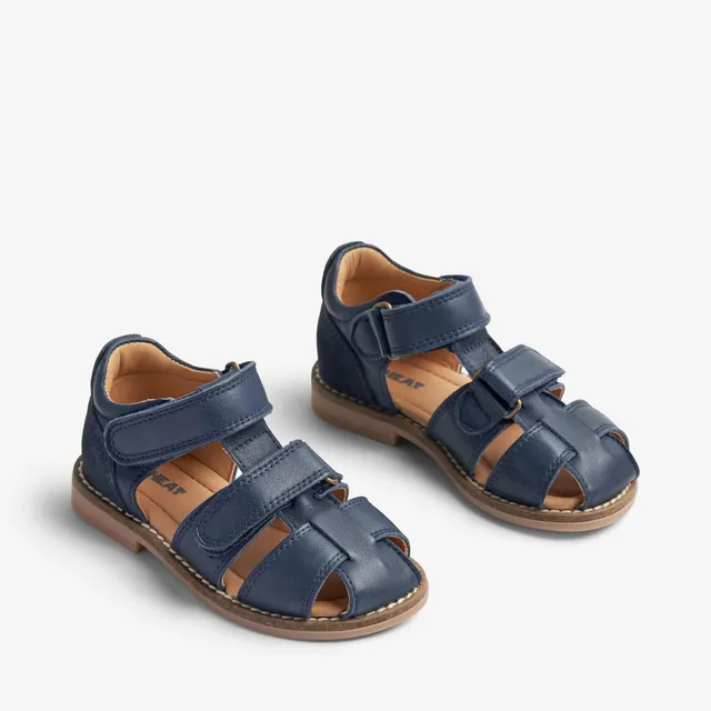 wheat-bassi-closed-toe-sandale-navy-leder-klett image 1