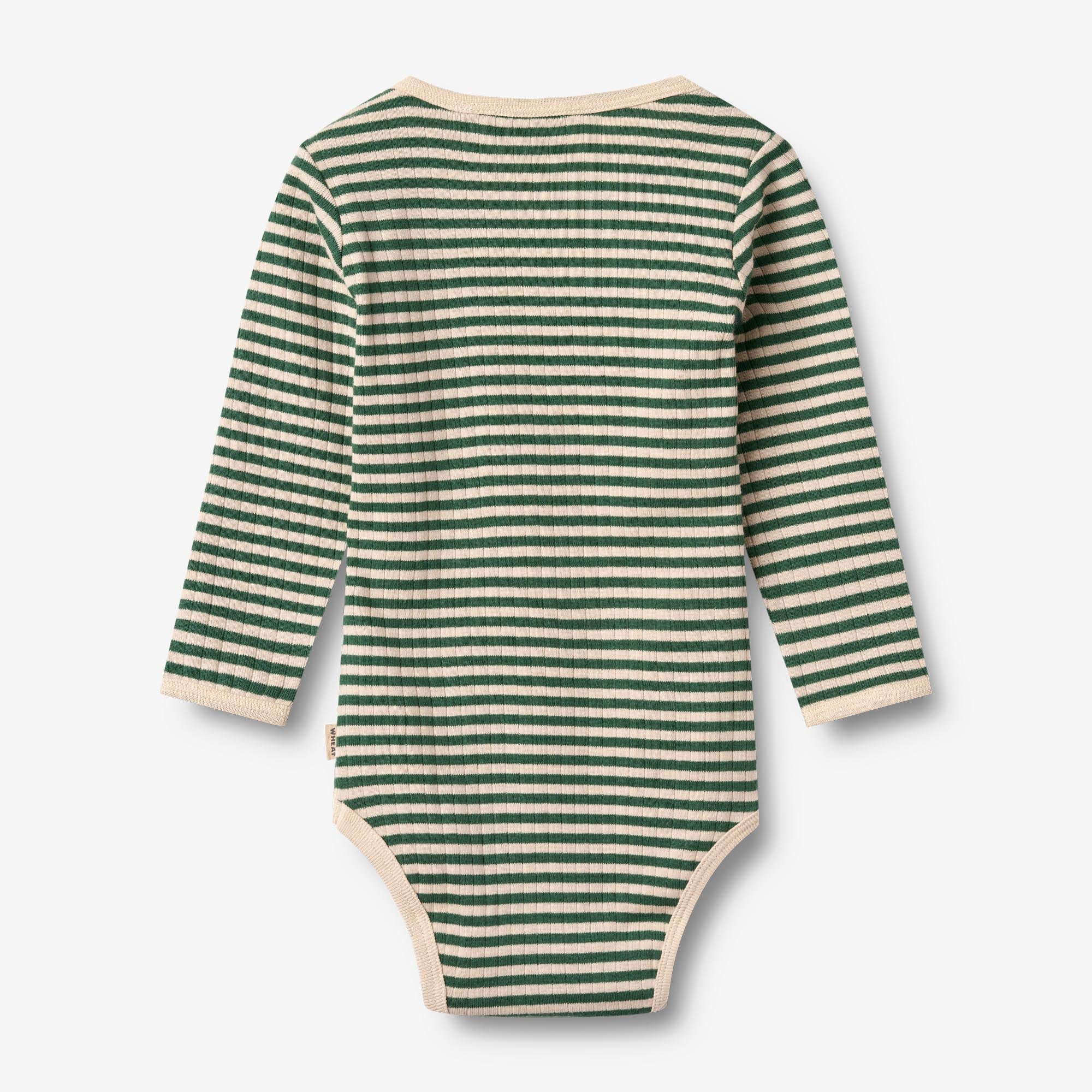 wheat-berti-body-baby-green-stripe-langarm-bio-baumwolle image 2