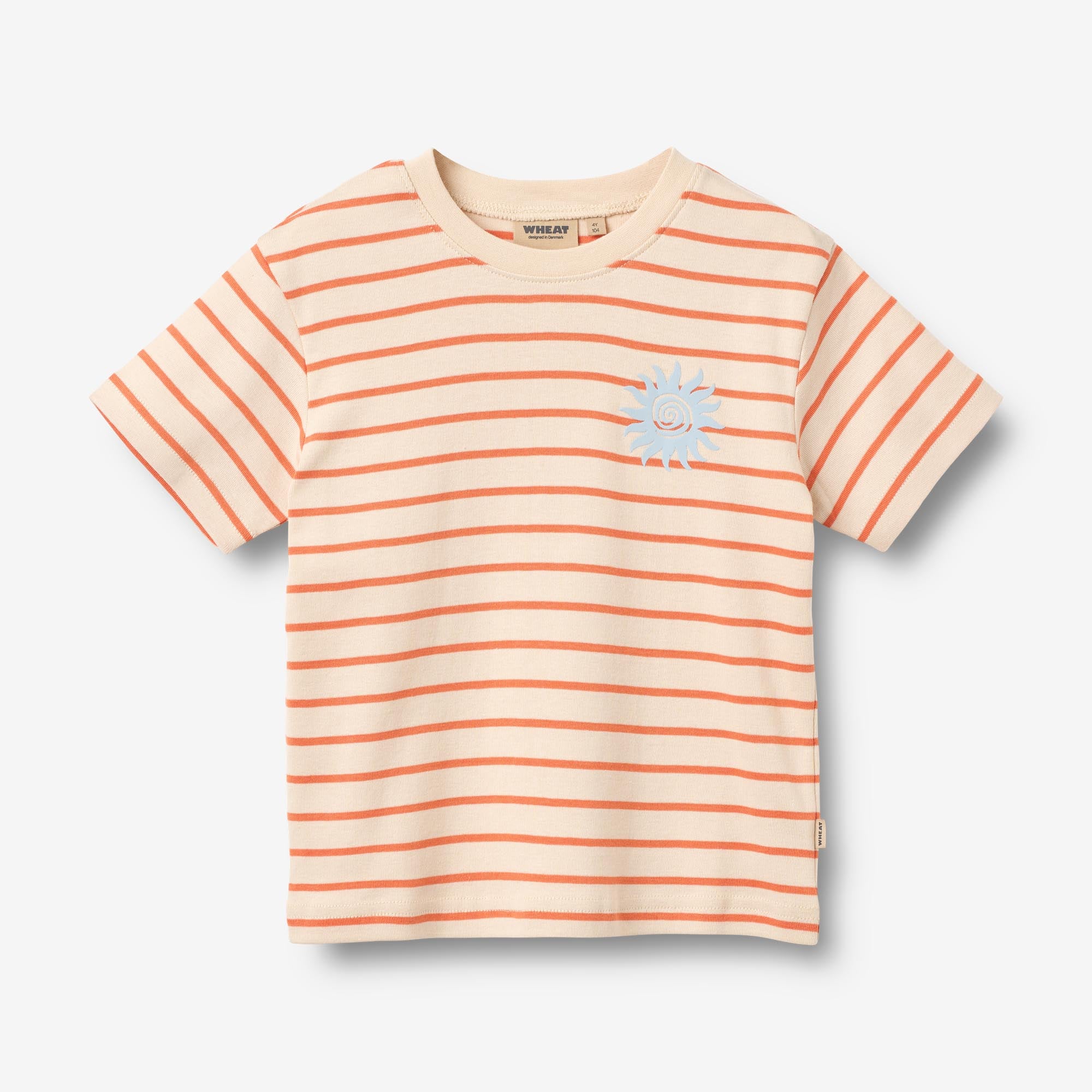 wheat-jay-t-shirt-kinder-orange-stripe-bio-baumwolle image 1