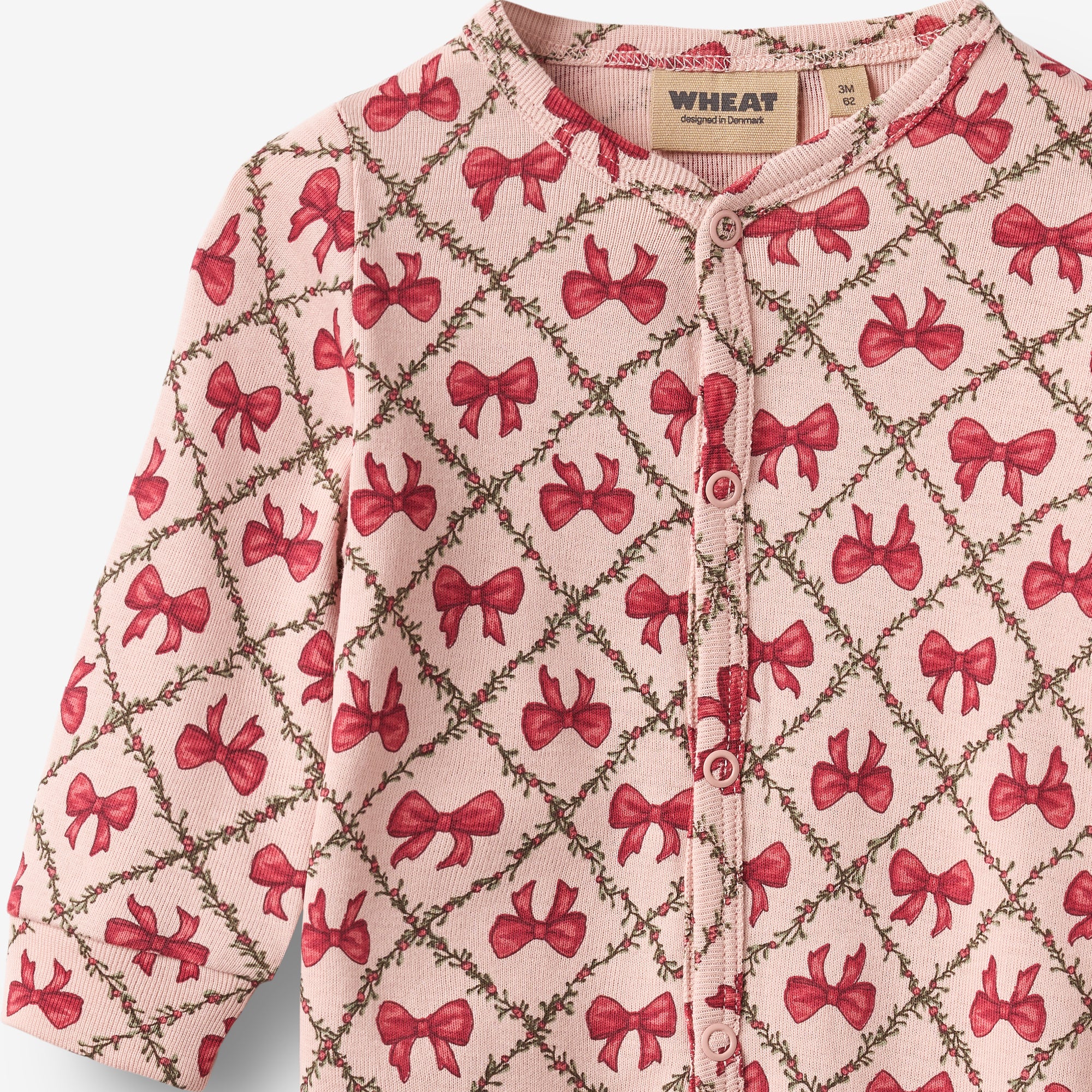wheat-nikola-strampler-dim-rose-bows-baby-bio-baumwolle image 4