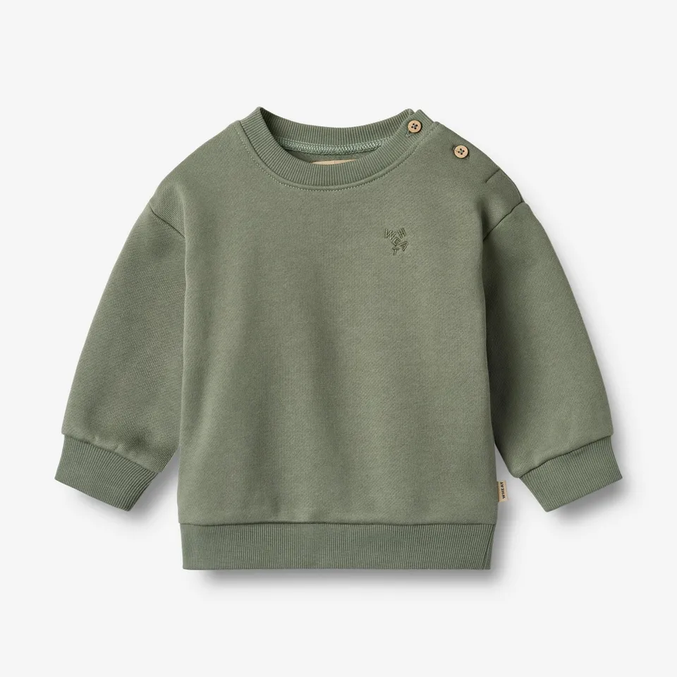 wheat-willi-sweatshirt-dusty-green-bio-baumwolle image 1