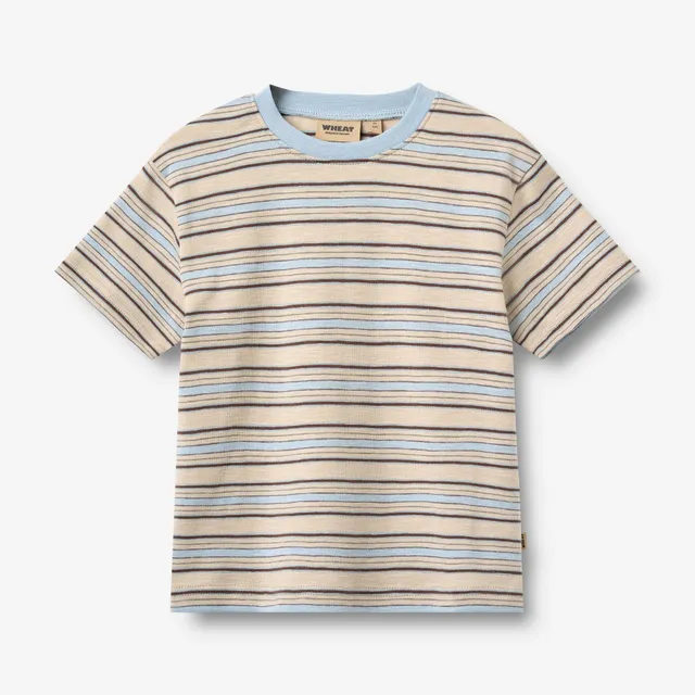 wheat-fabian-t-shirt-multi-blue-stripe-bio-baumwolle image 1
