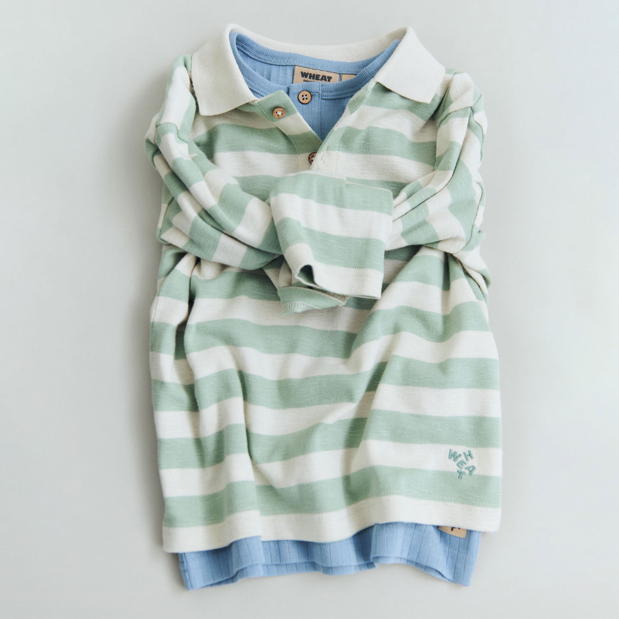 wheat-fred-polo-mint-stripe-bio-baumwolle image 3