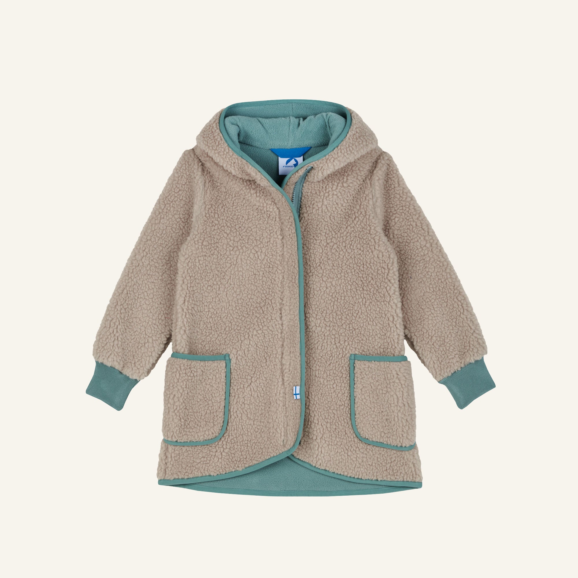 finkid-husky-lammu-teddyfleece-jacke-pebble-trellis-zip-in image 1
