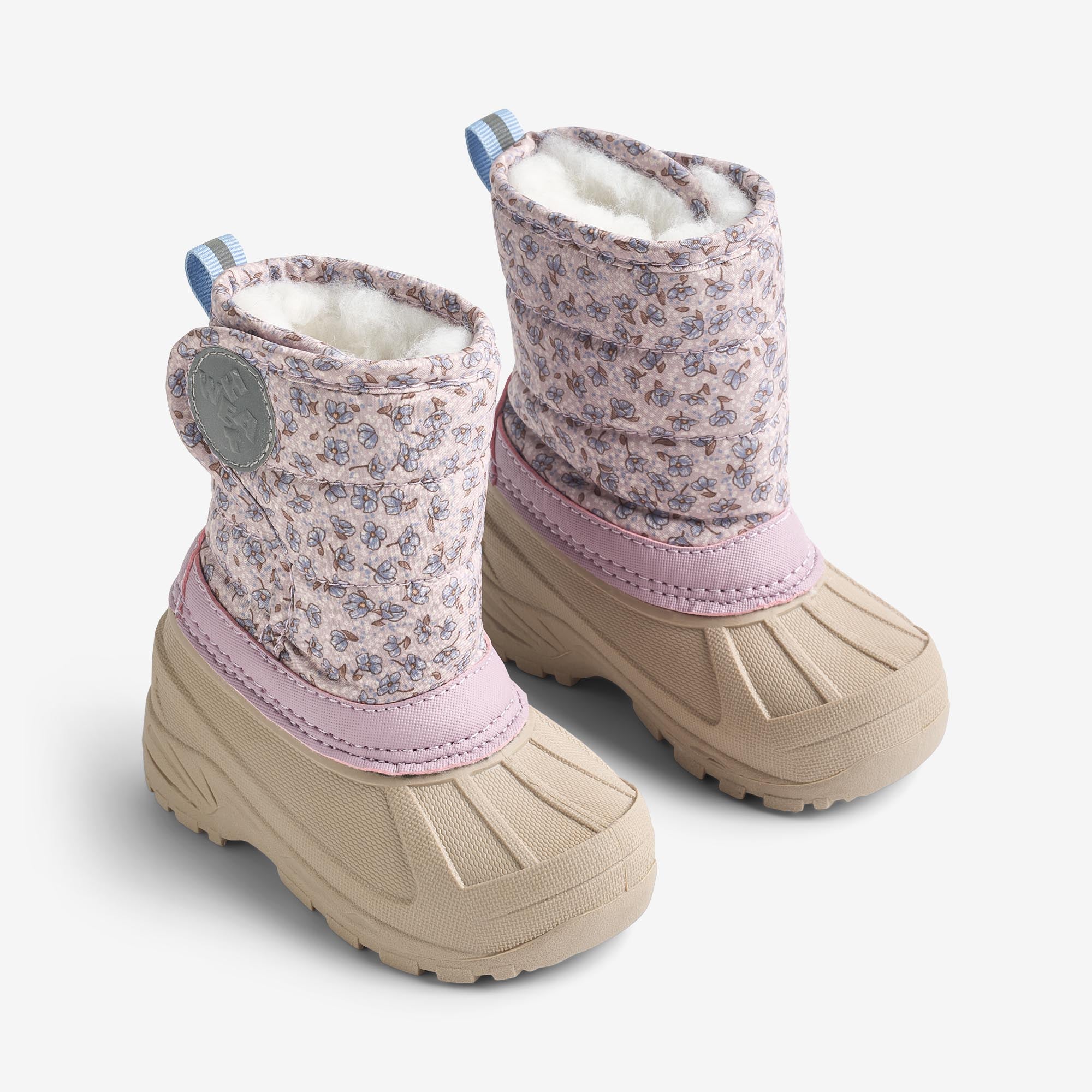 wheat-winty-winterstiefel-lilac-blue-flowers-wollfutter-24-35 image 1
