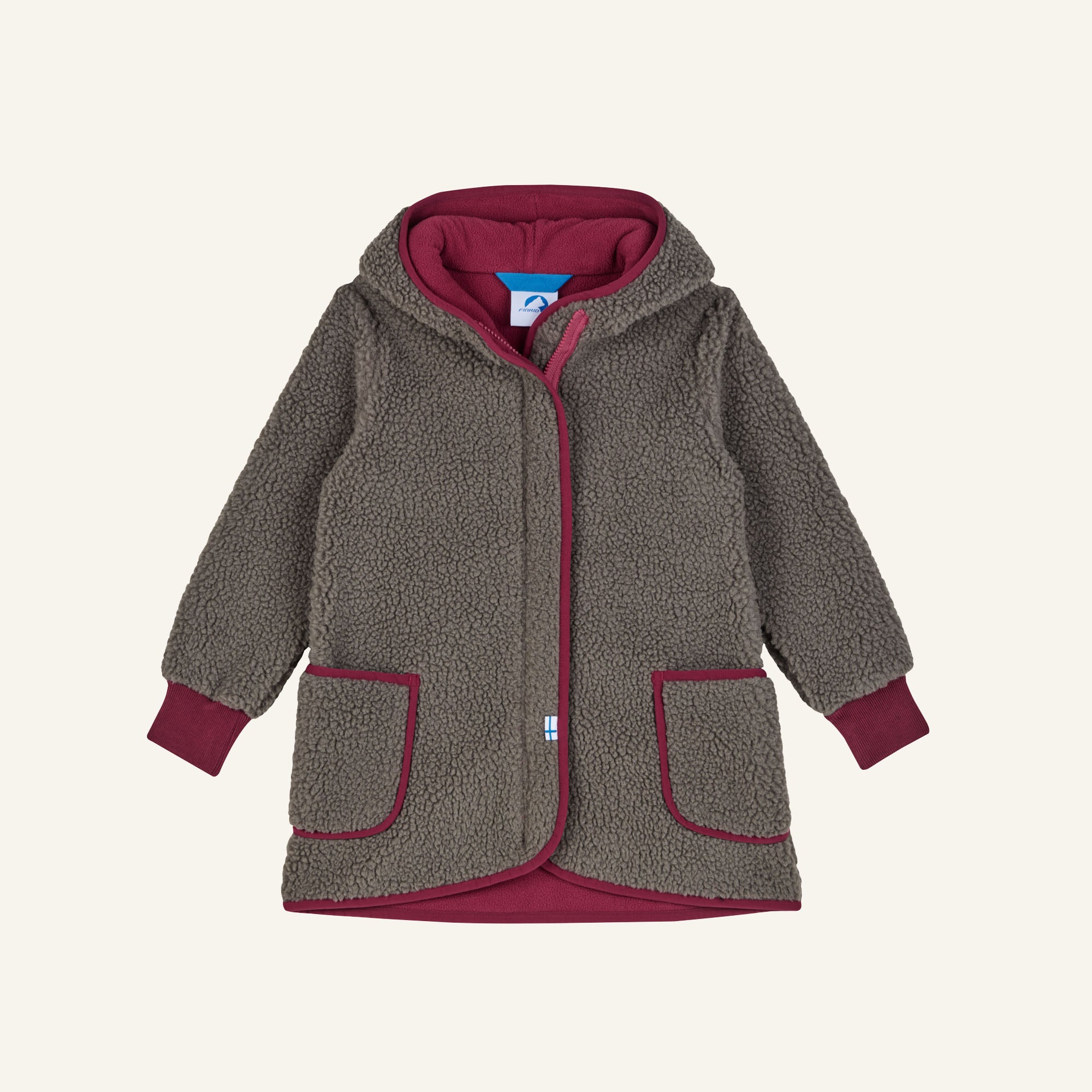 finkid-husky-lammu-teddyfleece-jacke-pebble-trellis-zip-in image 4