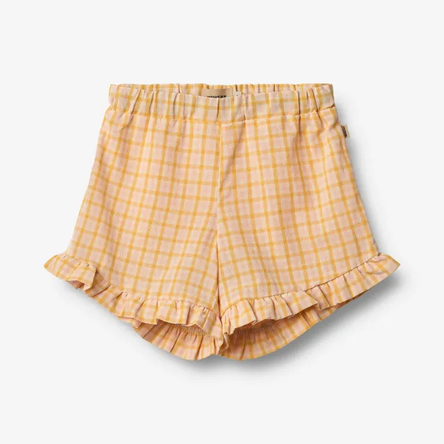wheat-camille-shorts-yellow-check-bio-baumwolle-kariert image 1