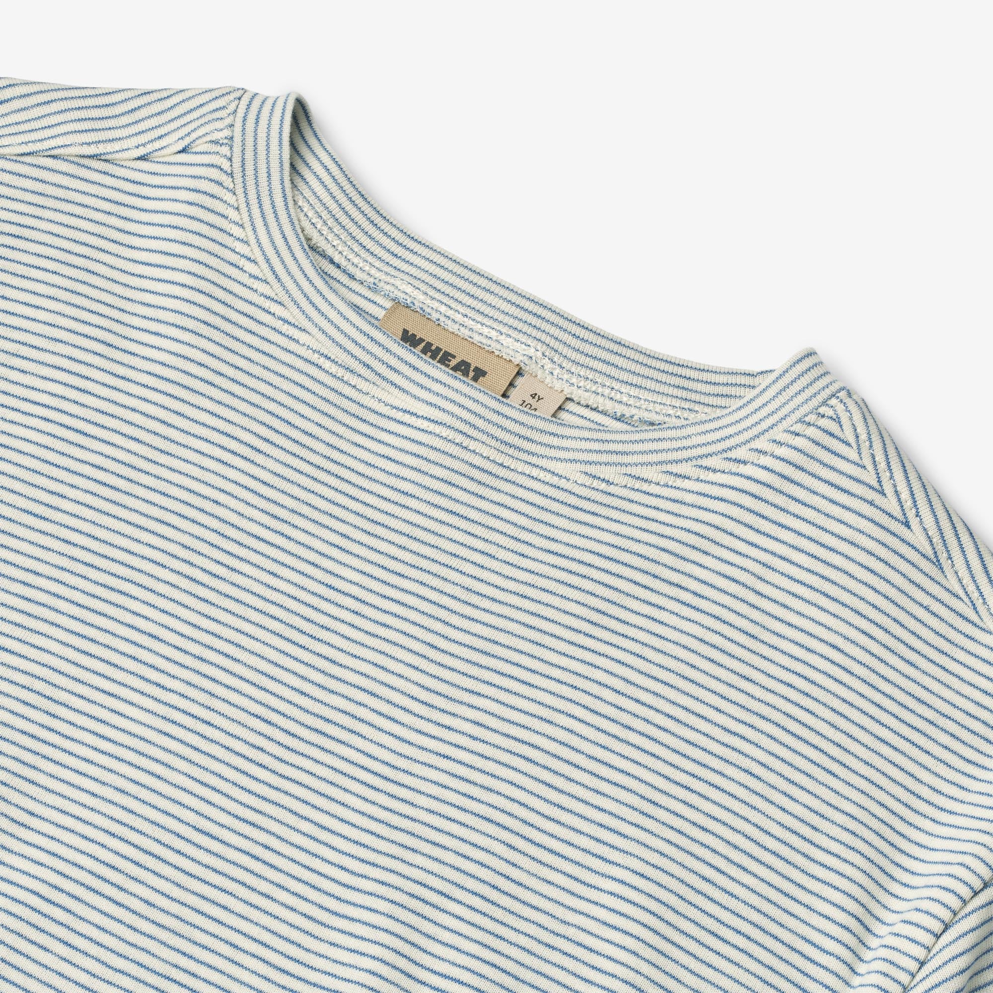 wheat-t-shirt-tommy-kinder-shirt-blue-stripe-bio-kurzarm image 3