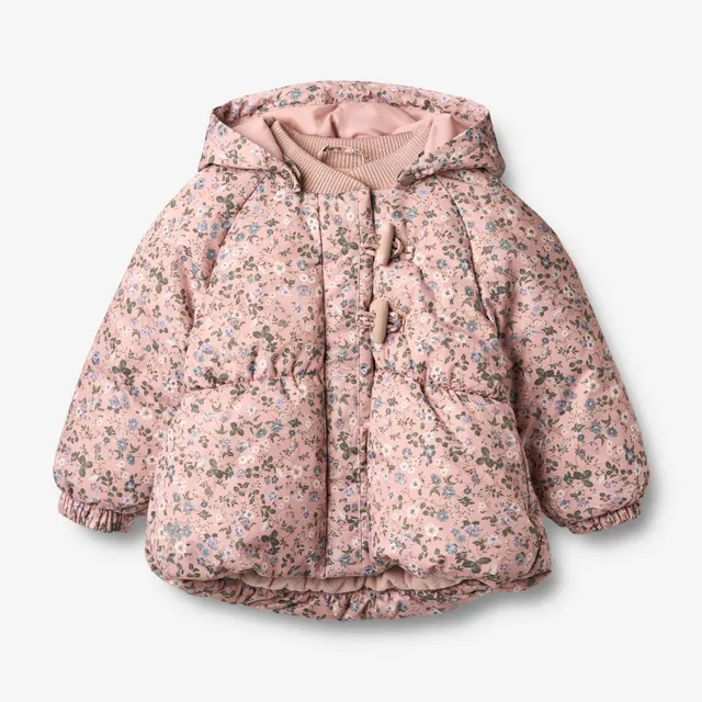 wheat-olga-puffer-jacke-baby-rose-powder-flowers-fleece image 1