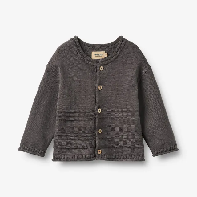 wheat-gunnar-strickjacke-dark-charcoal-bio-baumwolle image 1