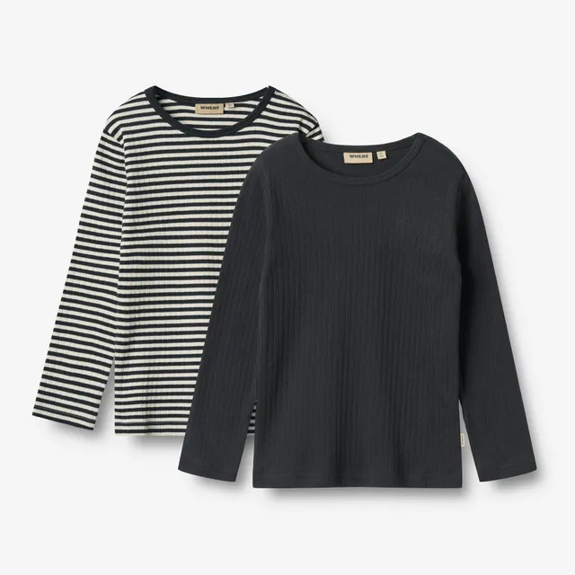 wheat-stig-langarmshirt-2er-pack-navy-rib-stripe-bio image 1