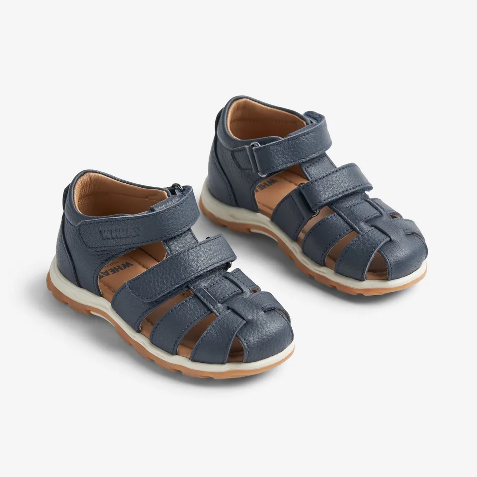 wheat-frei-sandale-navy-kinder-leder-sommerschuh image 1