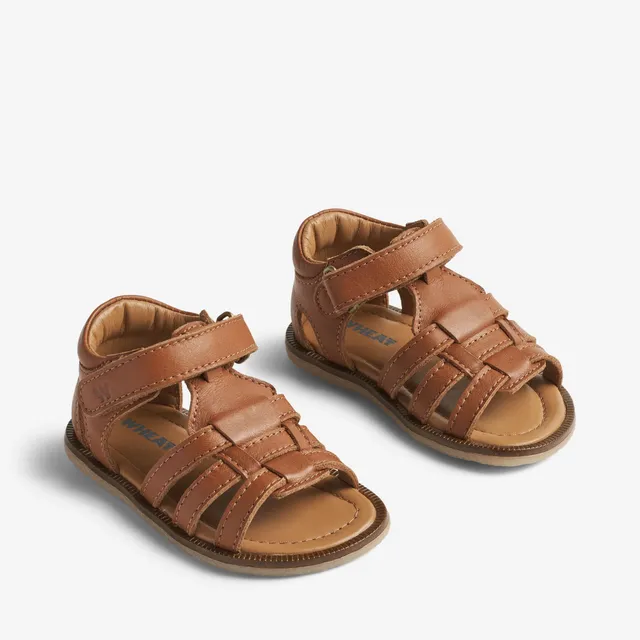 wheat-bray-sandale-cognac-leder-lauflernsandale-klett image 1