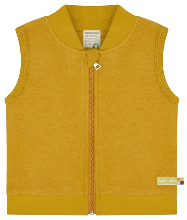 loud-proud-classics-weste-merino-wollfleece-curry-bio image 1