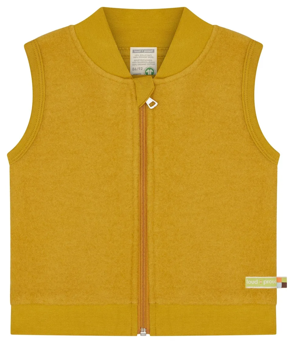 loud-proud-classics-weste-merino-wollfleece-curry-bio image 1