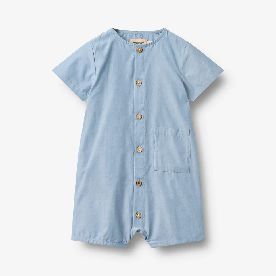 wheat-frederik-playsuit-strampler-blue-chambrey-bio image 1