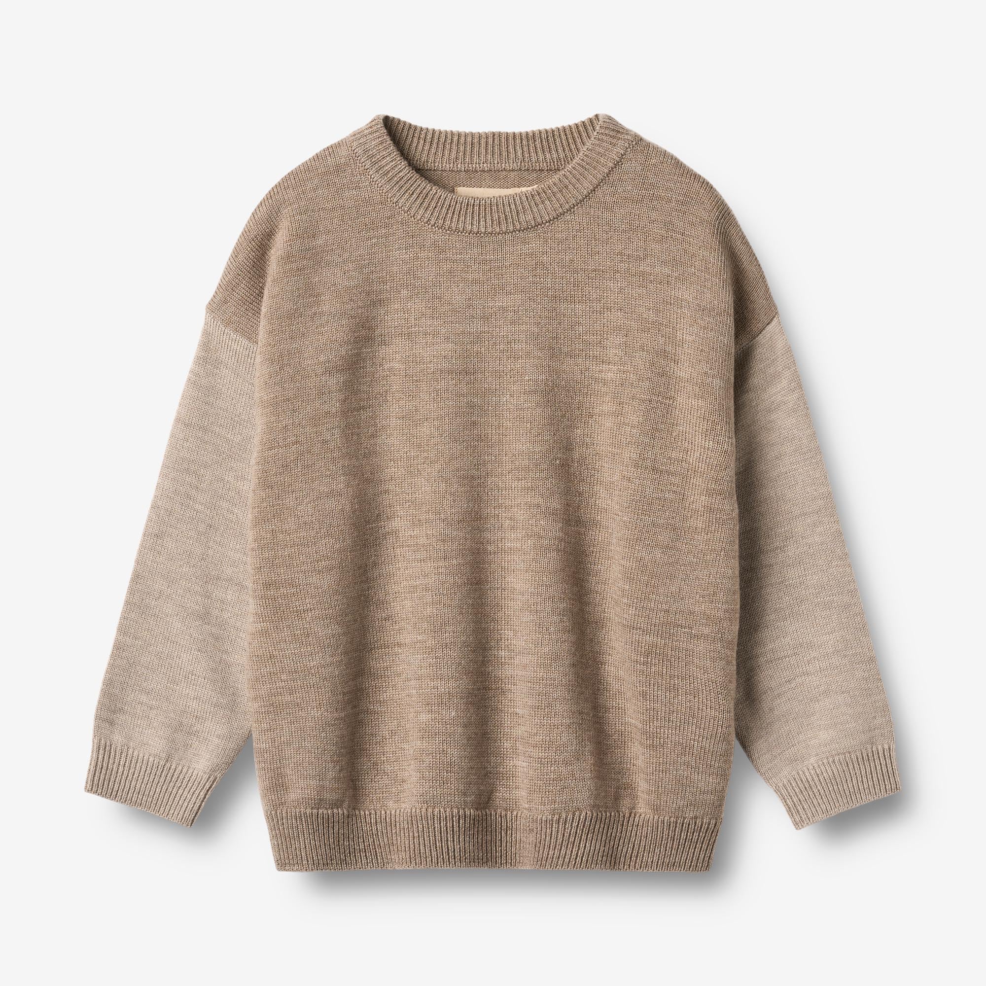 wheat-finley-strickpullover-grey-camel-melange-merinowolle image 1