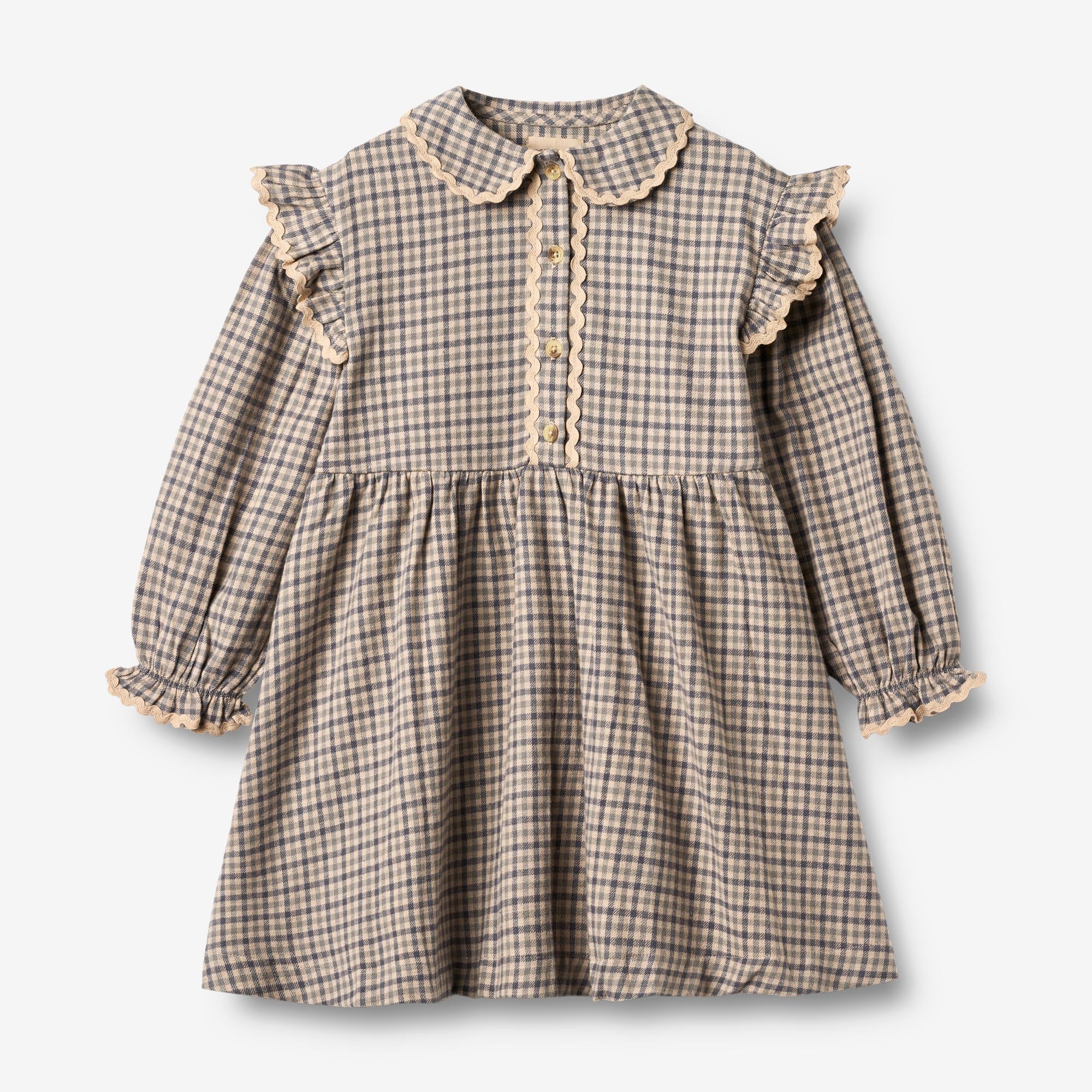 wheat-alissa-kleid-blue-check-bio-baumwolle-langarm image 1