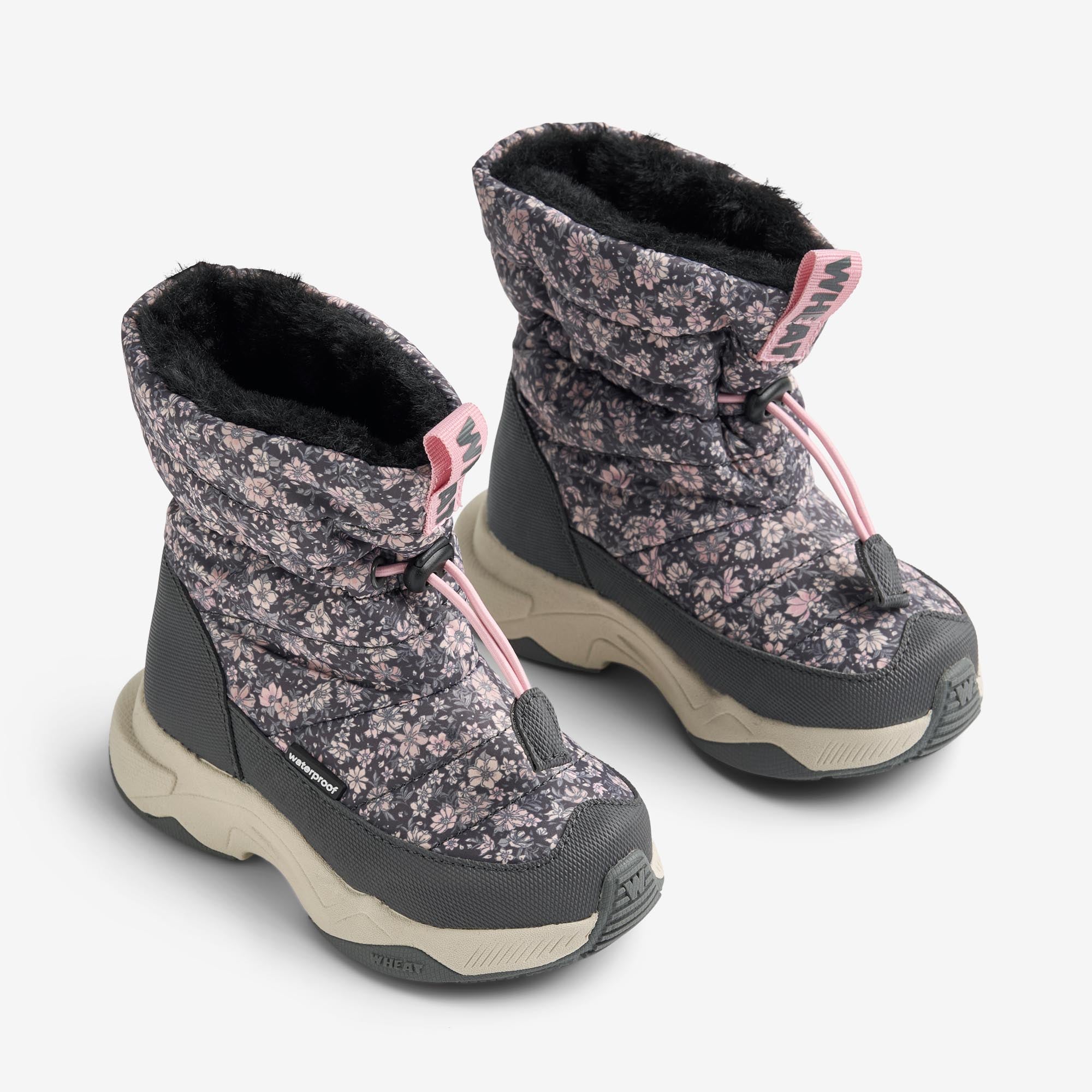 wheat-esme-winterstiefel-dark-charcoal-flowers-wollfutter image 1