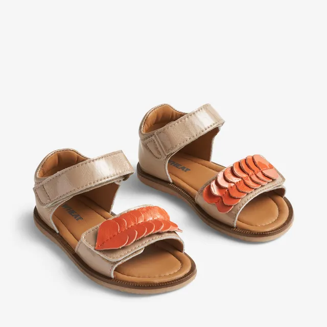 wheat-uma-sandale-kinder-red-beige-leder-klett-herz image 1